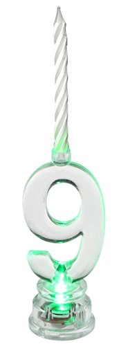 SANTEX 5861-9, Bougie Led Anniversaire avec mèches, chiffre 9