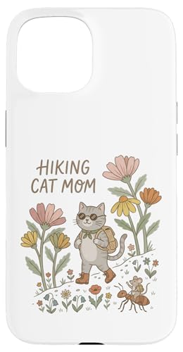Hiking Cat Mom Cute Floral Adventure �X�}�z�P�[�X iPhone 15 �p