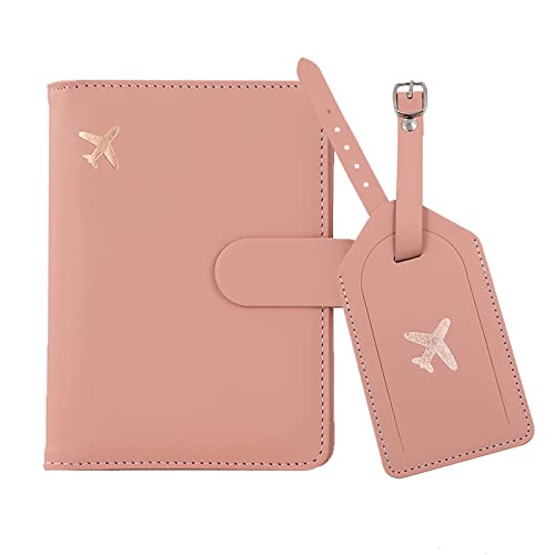 Image of Melsbrinna Passport Holder,Passport Holder Card Slots,Cute Passport cover for Women /Men,Waterproof Rfid Blocking Travel Wallet, GP-Pink, Sleek and Functional