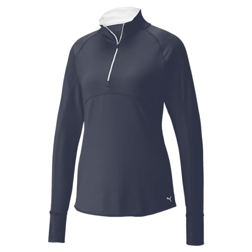 PUMA Women's Standard Gamer 1/4 Zip, Navy Blazer, L