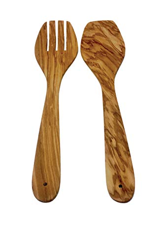 Espátula 30cm 2 piezas de madera de olivo en los utensilios de cocina hechos a mano de Mallorca Bratwender Cover