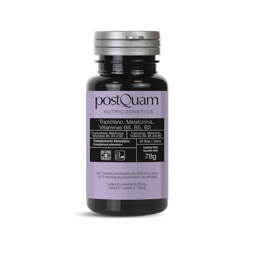 PostQuam - Triptófano y Espirulina 60 Comprimidos - Bienestar Emocional y Energía Natural - Con Magnesio y Vitaminas B para Reducir Estrés y Fatiga