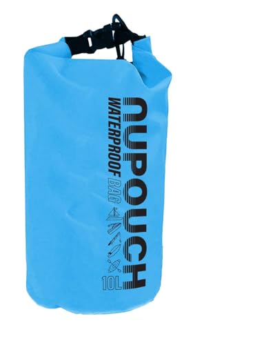 Nupouch Bolsa Seca Impermeable: 10 Litros Bolsa de Almacenamiento Ligera con Cierre Roll Top para Viaje, Natación, Paseo en Barco, Kayak, Camping o Playa