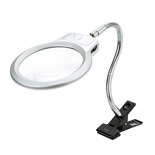 YUHINN Lupa Lupa con Abrazadera Cuello Flexible Brazo Giratorio Ajustable Soporte multifunción Herramientas de Lectura para Trabajos de reparación de Cerca Inspección