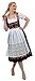 Dirndl Trachten Haus 3-Piece Long Black German Wear Party Oktoberfest Waitress Dress