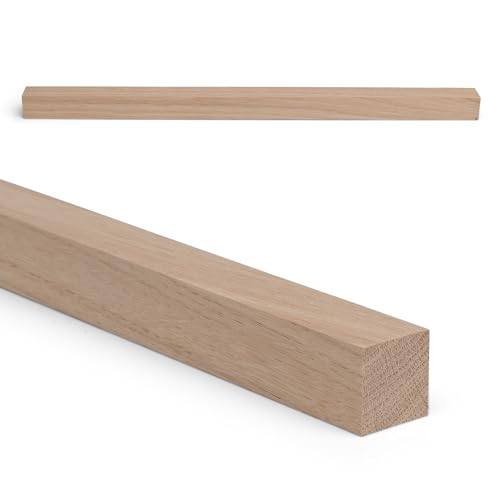 Woodsellers Roble a medida 25 x 25 mm [350 – 1000 mm de longitud a elegir] – Listón de madera maciza (cepillada y en ángulo recto) – Secado técnico y natural (natural, 25 x 25 x 350 mm)