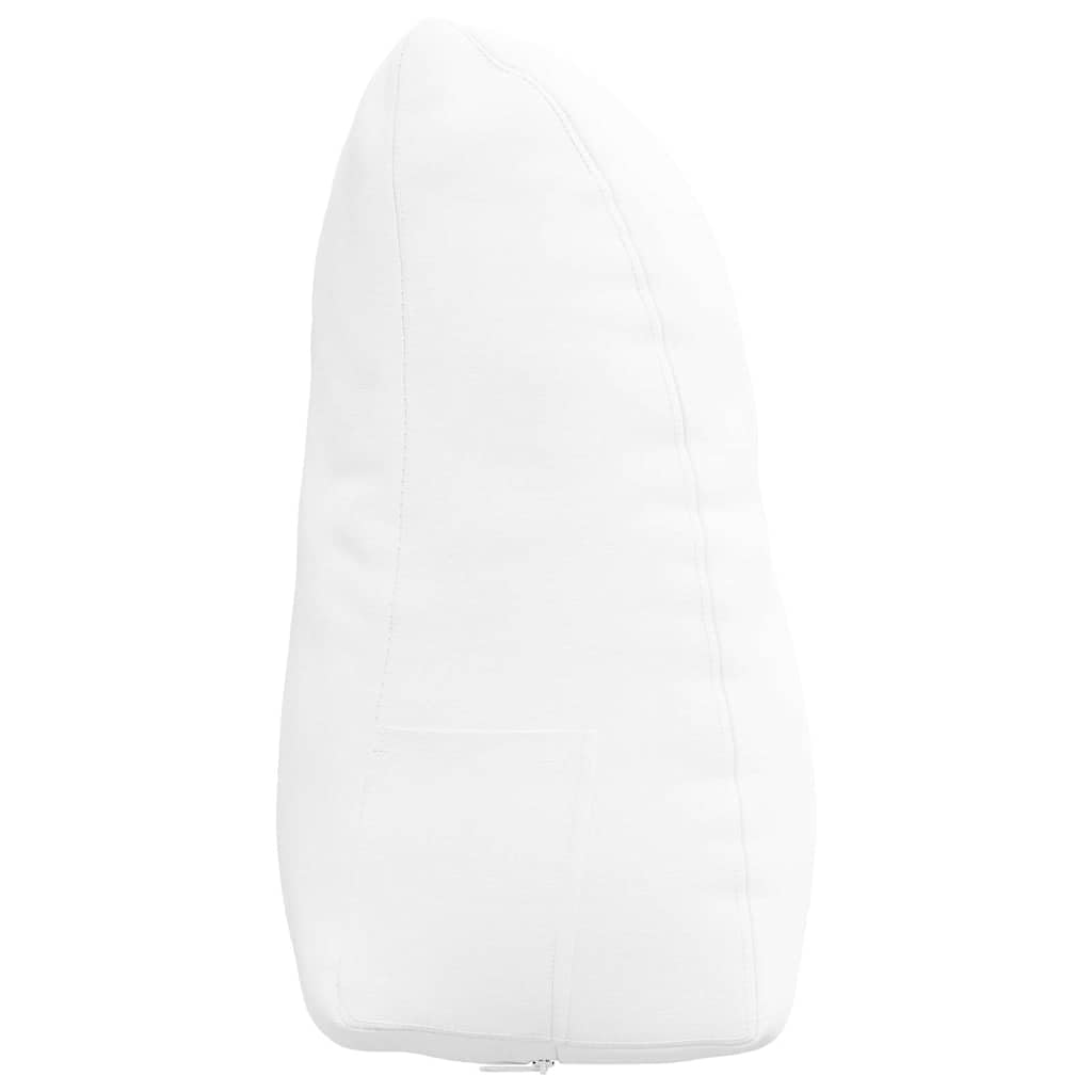 Biała poduszka na plecy, 45 x 24 x 50 cm, ergonomiczna poduszka do siedzenia do salonu, sypialni i biura domowego ze zdejmowanymi poszewkami i podparciem lordozy