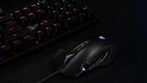 Image of Bloody J90s RGB Gaming Mouse, High Precision 8000 CPI, 150 IPS, 25g Acceleration, 12 Customizable Buttons, Ambidextrous