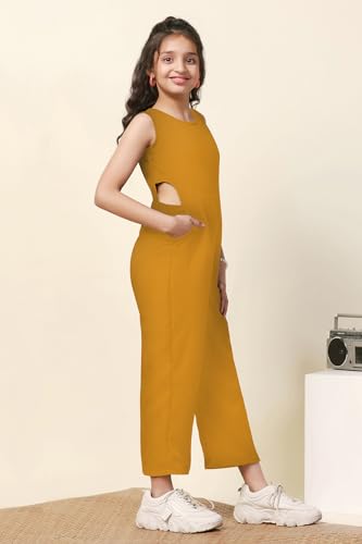 Image of Fashion Dream Girl's Cotton Blend Ankle Length|Jump Suit Set for Girls