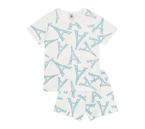 Pequeño Barco Pijamas Pantalones Cortos Niño de Algodón Estampado Torre Eiffel