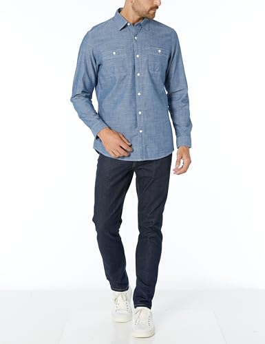Amazon Essentials Men's Regular-Fit Long-Sleeve Chambray Shirt4