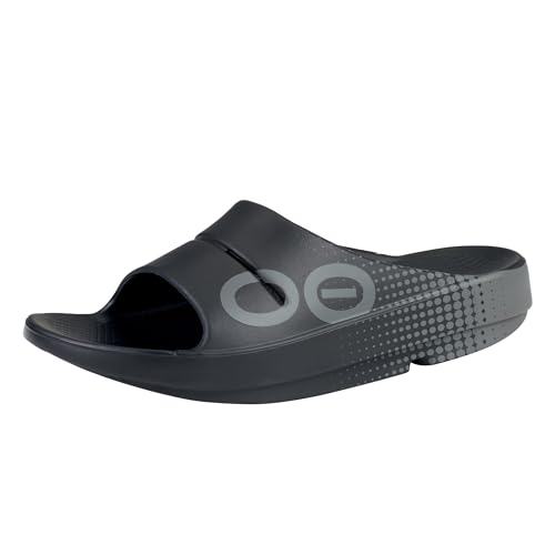 Image of OOFOS OOahh Sport Recovery Slide, Black Matrix - Women's Size 5, Men's Size 3
