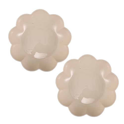 Hemobllo 2 Piezas Plato de Dulces para el hogar tryas con Forma de Fruta Titular de la merienda Cuencos de plástico para Servir Placas de Compartimiento Bandeja de Pastel el plastico Beige