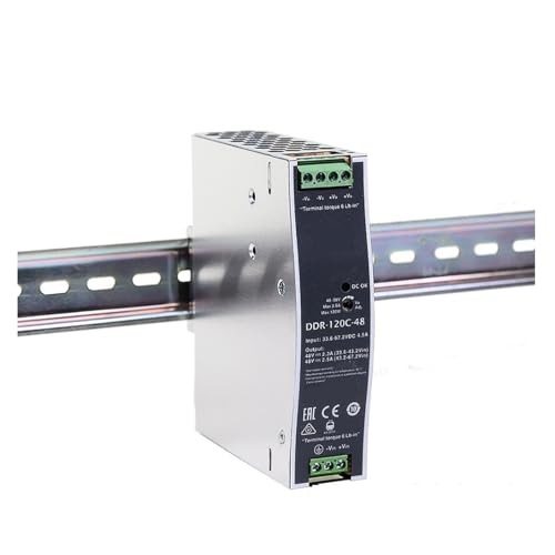 VAYEODEYU Schienenstromversorgung, DDR-120 (A,B,C,D) 120W Schaltnetzteil DIN-Schiene 12V 24V 48V(DDR-120C-12)