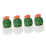 Aspecto realista: en maceta falsa está elaborada con excelente artesanía, presenta apariencia de planta vívida y realista, decoración de estatuas de cactus, figuras de cactus