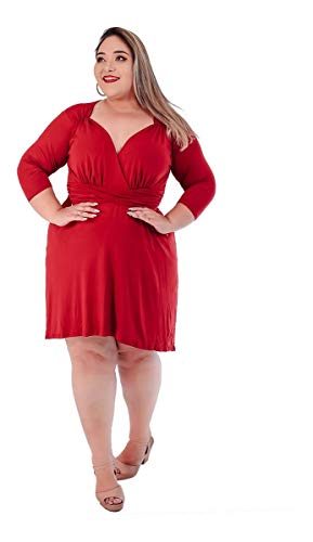Vestido Juliana Plus Size Malha Com Forro (BORDÔ, G2)