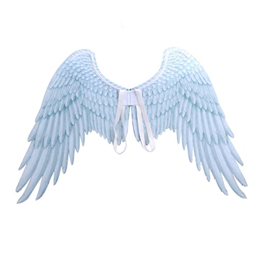 Runfon Halloween Angel Wings, 3D Angex Unisexe Halloween Costume Accessory Feather Angel Cosplay Supplies for Halloween Christmas Party 1pc White, Cosplay Supplies Cover