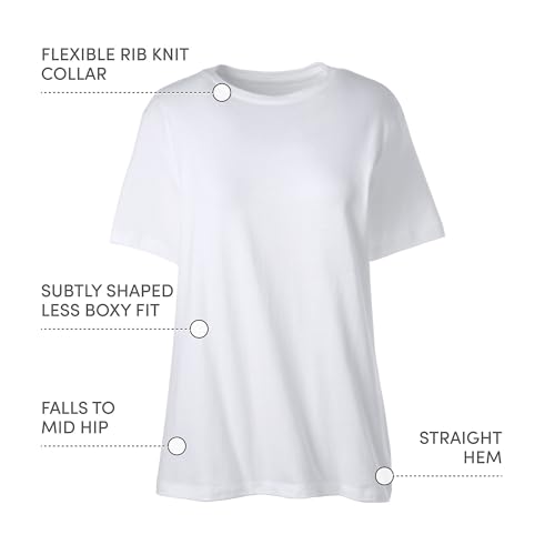 Lands' End Essentials Women's Short-Sleeve Soft Cotton T-Shirt - Tailored Feminine Fit4