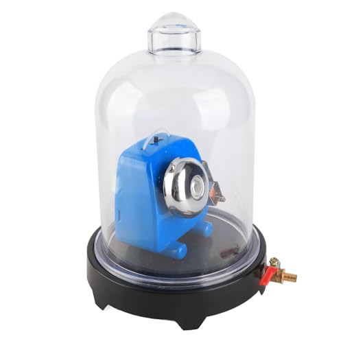 Image of Fockety Vacuum Jar with Base, in Vacuum Jar Transparent PVC Vacuum Demonstration Hood Vaccum Demonstration Kit Sound Physics Demonstration Vacuum Hood Disc for Laboratory