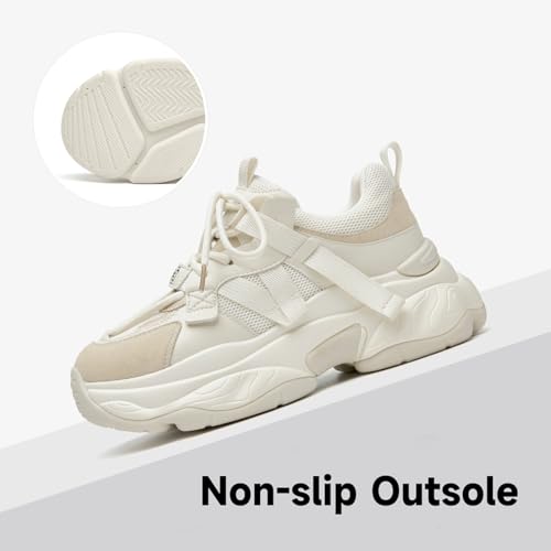 BEAU TODAY Chunky Sneakers for Women Dad Sneakers for Women Platform Lace Up Fashion Comfortable Casual Sneakers for Walking3