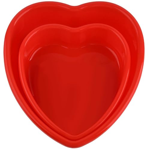 Bandejas para pasteles en forma de corazón, 2 piezas 7 ＆ 9 Moldes de pastel de silicona resistente al calor antiadherente, moldes para hornear reutilizables reutilizables para sartenes en forma de dí