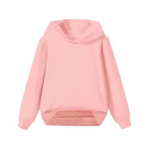 Youth Pullover Hoodie Sweatshirt, Solid Color Fleece Hooded Sweater, Casual Long Sleeve Pullover Hoodie for Fall Winter