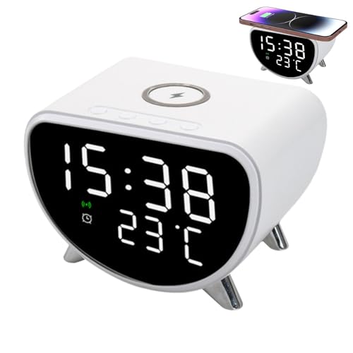 Desk LED Alarm Clock with Wireless Charging
