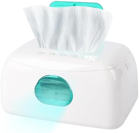 Baby Wipe Warmer with 16-Level Precision Heating, Portable USB-Powered Wet Wipe Warmer, Auto-Lift Spring Wet Wipes Dispenser, Gentle 45°-60° Diaper Wipes Warmer for Diaper Changes, Home & Travel Use