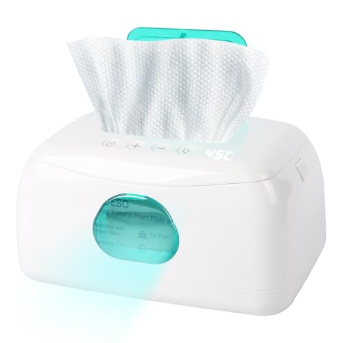 Baby Wipe Warmer with 16-Level Precision Heating Portable USB-Powered Wet Wipe Warmer Auto-Lift Spring Wet Wipes Dispenser Gentle 45-60 Diaper Wipes Warmer for Diaper Changes Home & Travel Use