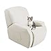 Jaotto Funda de Sillón Relax Elásticas, Fundas de Butacas Relax Reclinable Universal Ajustables, Cubiertas Protector para Sillón Eléctrica Relax con Bolsillos(Beige,1 Plaza)