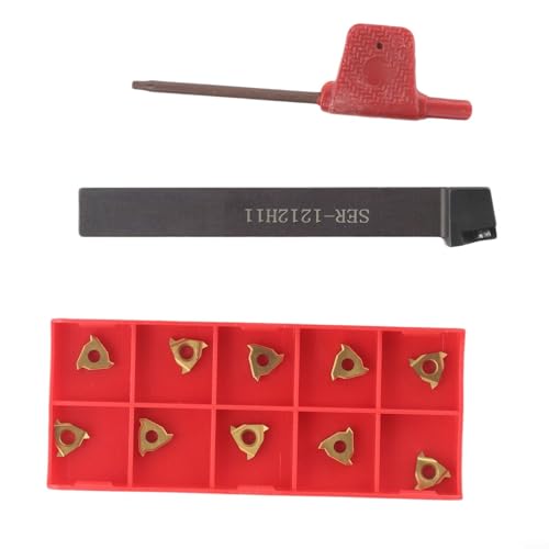 CNC torno externo roscado herramienta de torneado, SER 1212H11 12mm 1/5.1 cm con 10pcs 11ER AG60 carburo insertos para metalworking