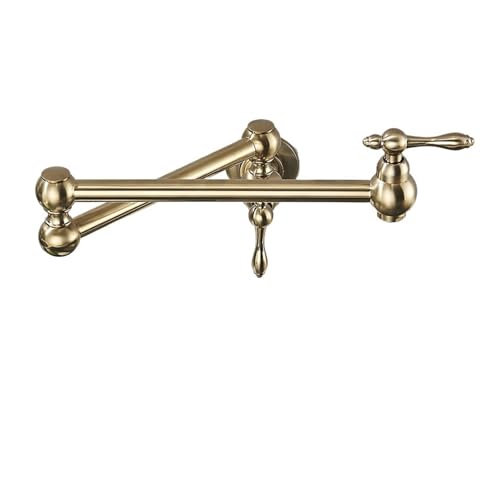 Robinet de cuisine mural eau froide buse rotative 360 double commande