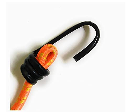 Kavach Enterprise® High Strength Stretchable Elastic Rope/Bungee Cord for Stretchable Elastic Rope with Hook, Nylon Luggage Tying Rope (Assorted Colour, 4Ft) (2 Pcs)