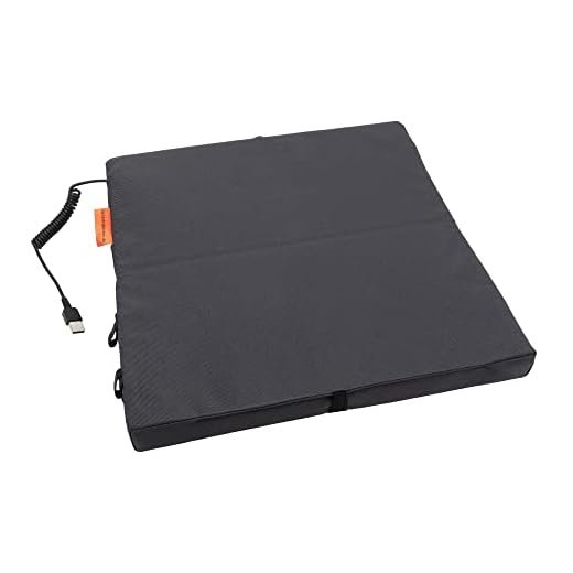 Bumfire Sitzkissen Beheizbar & Faltbar - Akku Heizkissen Kabellos mit USB Anschluss - Elektrisch Beheizbare Wärmekissen Sitzauflage, Camping, Rollstuhl, Outdoor Kissen - Anthrazit - 35x35 cm…