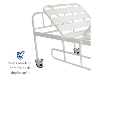 Cama Hospitalar Fowler Leito Manual 2 Movimentos 5 Posições Suporta até 180 Kg - Healt Clean