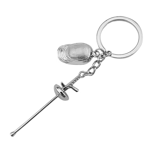 Llavero de esgrima con sable – Llavero de metal con colgante para esgrimistas, amantes del deporte | Regalo coleccionable para el trabajo, la escuela, viajes, camping, viajes de negocios, B, Refer to