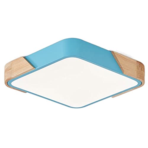 Lámpara de Techo Macaron con Pantalla de Madera Decorativa, LED Blanca, Ajustable 3000K-5000K, iluminación Moderna y Regulable para Dormitorio, lavadero y Pasillo.