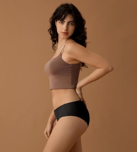 Image of SHARICCA Womens Seamless Underwear No Show Hipster Panties Invisible Lightweight Nuage Bikinis Briefs Microfiber Pack