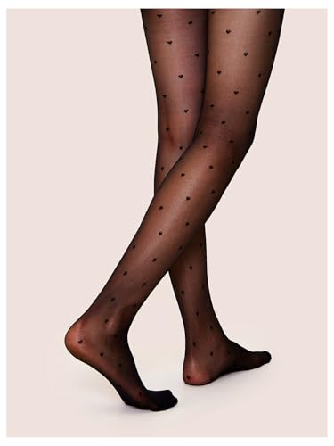 MakeMeChic Women's Heart Pattern Tights Pantyhose Elastic Mesh Sheer Leggings Stockings2