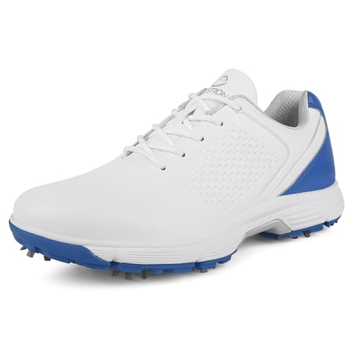 Top 10 Best Walking Golf Shoe Reviews for Comfort 12 THESTRON Professional Golf Shoes for Men 7 Spikes Non-Slip Outdoor Golf Sport Training Sneakers Mens Comfortable Sport Shoes for Golfing Size 7-15 (7,White Sky Blue)