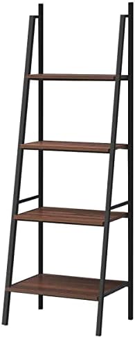 MNHW Ladder Shelf 4 Tier Bookcase Metal Frame Bookshelf Wall Shelves Book Shelf Bathroom Shelves Book Shelves Home Decor Clearance Bathroom Shelf Blanket Ladder Shelves for Bedroom Small bookshe