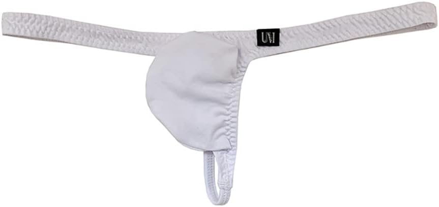 COMLIFE Men's Solid Color Cotton T-Back Thongs Bulge Pouch G-String Thongs Underwear Underpanties