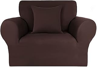 PiccoCasa Stretch Sofa Covers 3 Seater, 1- Piece Black Spandex Elastic Sofa Slipcovers for Universal Couch with 1 Cushion Cover, Washable Soft Couch Furniture Covers for Dogs Black
