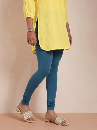 Image of TWIN BIRDS Tailored Cut and Classic Fit Super Stretchable Elastane Fabric Churidar Leggings for Women