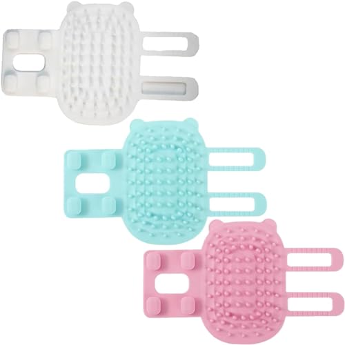 3 Pcs Pet Tickling Artifact,Spazzola per Gatti Massaggio, Spazzola in Gomma per Gatti, Spazzola per Gatti da Muro Spazzola Autopulente per Gatti Spazzola (colore)