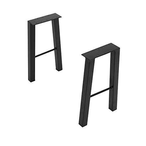 Tengchang 20\" Metal Coffee Table Legs Bench Industrial Style Furniture Legs, Black, Set of 2