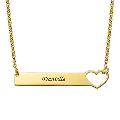 bishihongkuanbaihuod Collar De Mujer Personalizado Collar De Mujer Collar De Corazón Grabado...