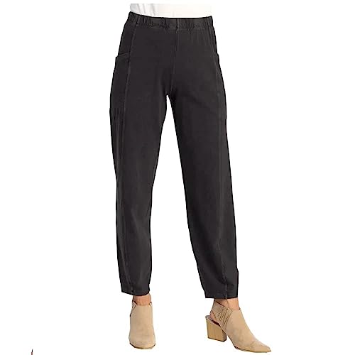 Jess Jane womens Mineral Washed Lantern Pants M100, Black, 2X
