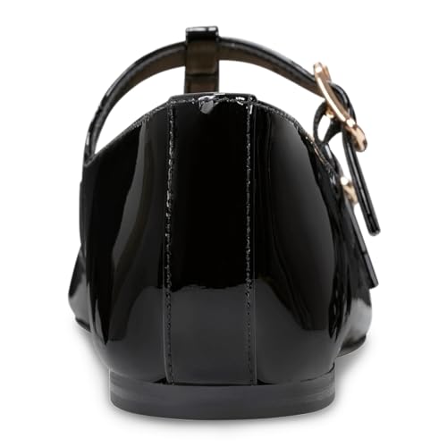 FOWT Women Chic Round Toe T-Strap Buckle Mary Jane Flats Comfortable Insole Party Club Casual Shoes Size 4-16 US3