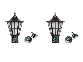 Main Gate Lights Pillar Waterproof with Black Metal PVC Outdoor, Gate, Garden, Pillar Post Lighting (Bulb Not Included)